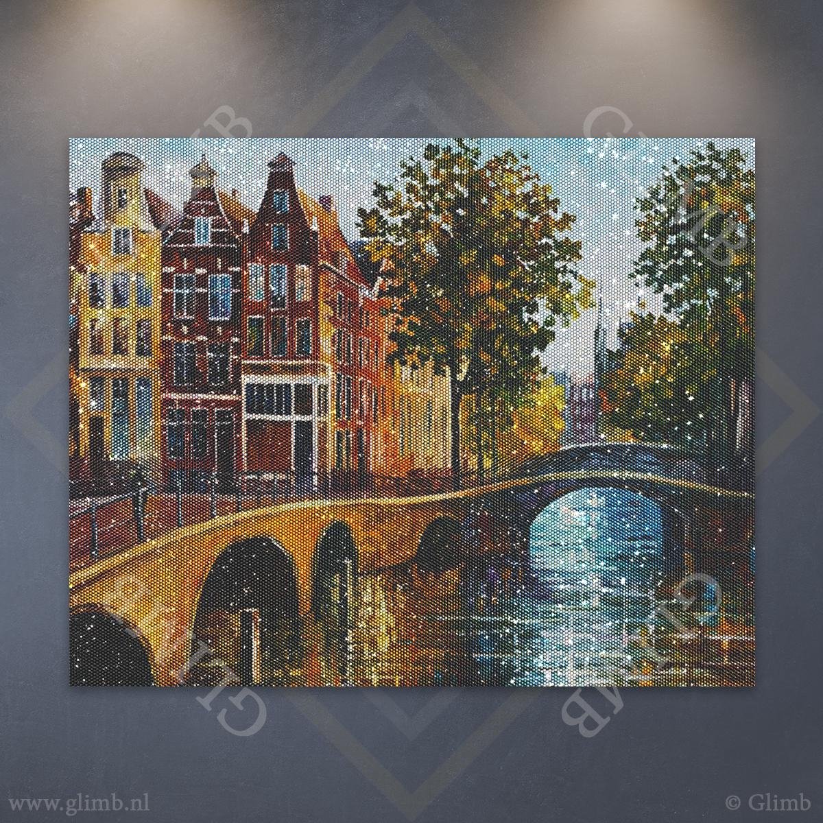 Glimb® | HQ Diamond Painting Pakket | Amsterdam | 50x40cm | Rond | Made in NL! // Diamond Painting - Diamond Painting Pakketten - Diamond Paint - Diamond Schilderen - Diamond Painting Volwassenen